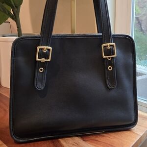 Coach Black 9163 Legacy Compartment Tote Bag Purse Hangtag Like Swing Zip